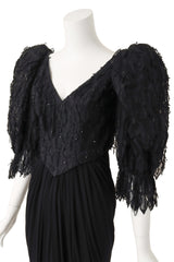 lantern sleeve evening gown by Ruben Panis on mannequin close @ Recess LA