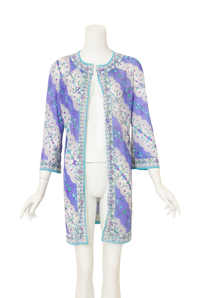 Mod Geo Ribbon Jacket Dress by Emilio Pucci on mannequin open @ Recess LA