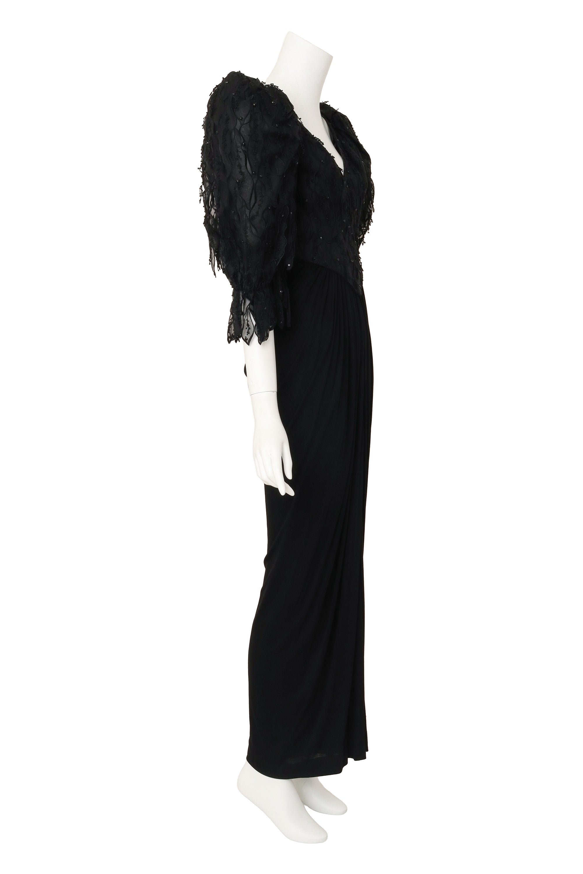 lantern sleeve evening gown by Ruben Panis on mannequin side @ Recess LA