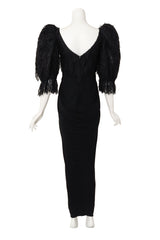 lantern sleeve evening gown by Ruben Panis on mannequin back @ Recess LA