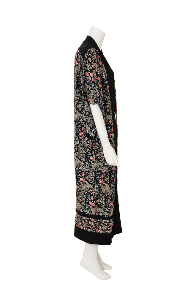 Embroidered Silk Garden Kimono side @ Recess LA