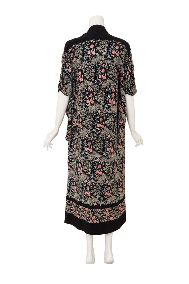 Embroidered Silk Garden Kimono back @ Recess LA