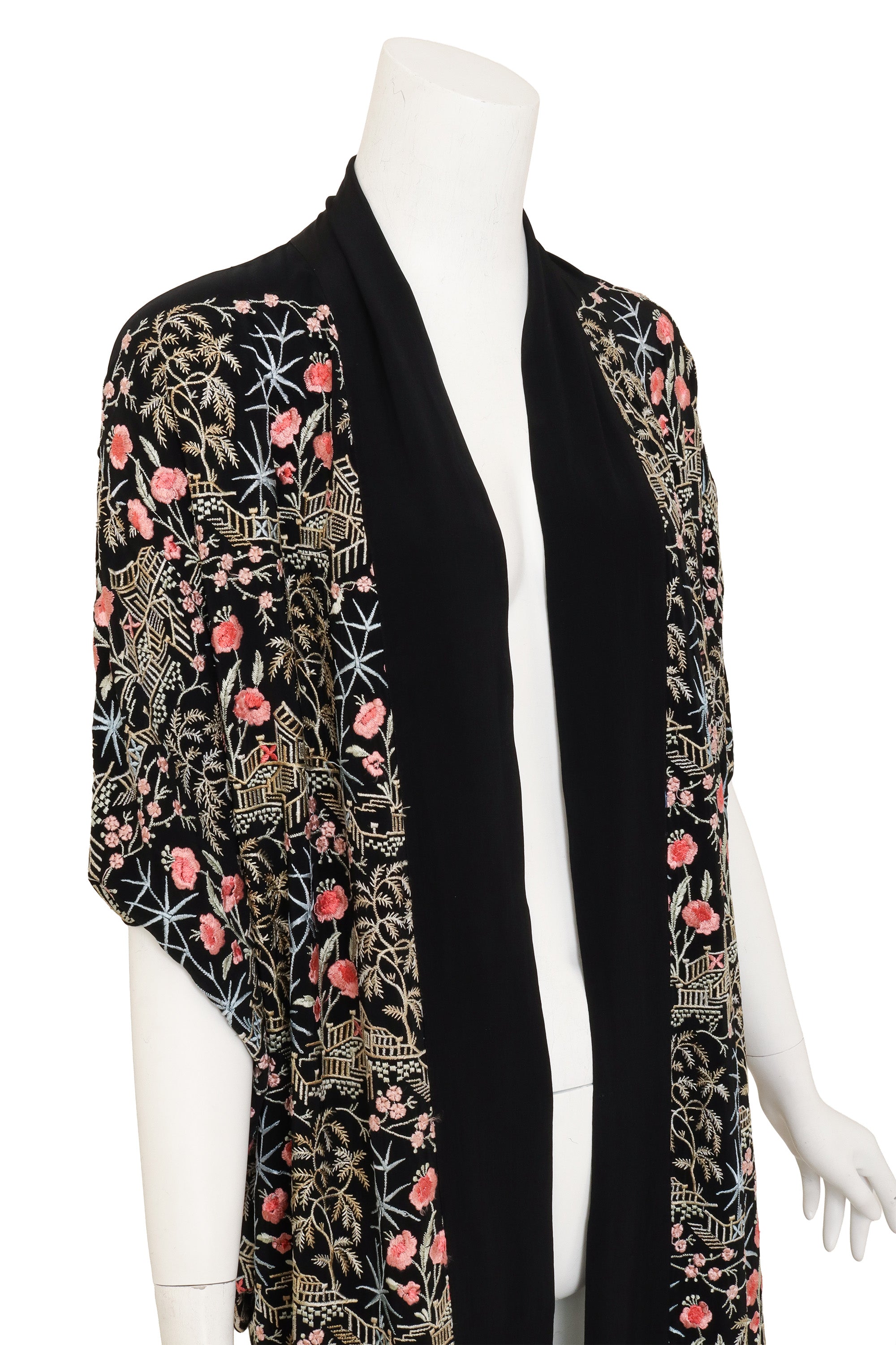 Embroidered Silk Garden Kimono close @ Recess LA