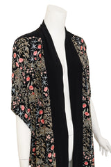 Embroidered Silk Garden Kimono close @ Recess LA