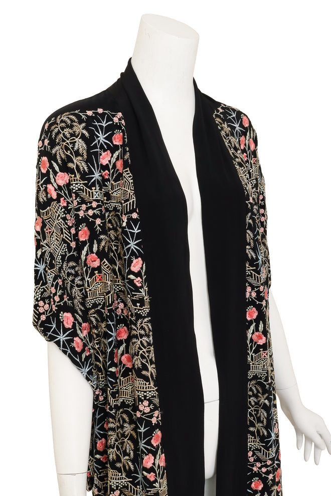 Embroidered Silk Garden Kimono close @ Recess LA