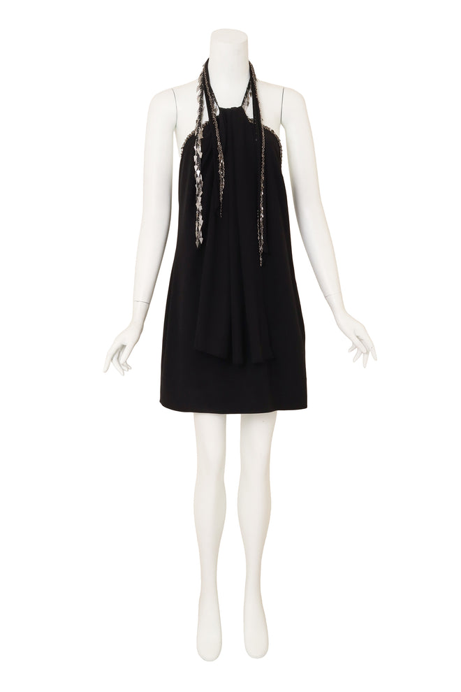 Chain Fringe Halter Dress by Yves Saint Laurent on mannequin @ Recess LA
