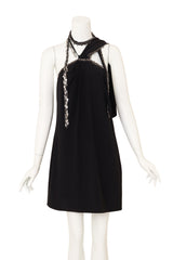 Chain Fringe Halter Dress by Yves Saint Laurent on mannequin tied differently @ Recess LA