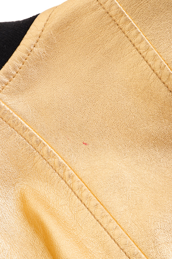 Cropped Leather Star Bomber by Escada back red mark @ Recess LA