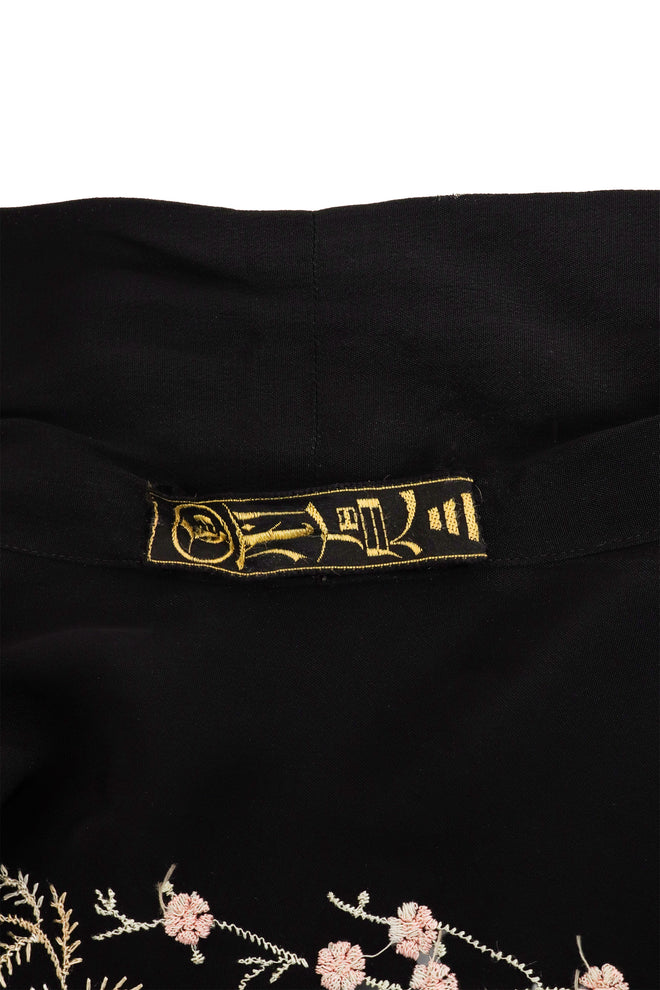 Embroidered Silk Garden Kimono label @ Recess LA
