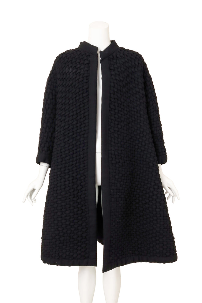 Vintage Bergdorf Goodman Oversized Woven Swing Coat on mannequin @ Recess LA