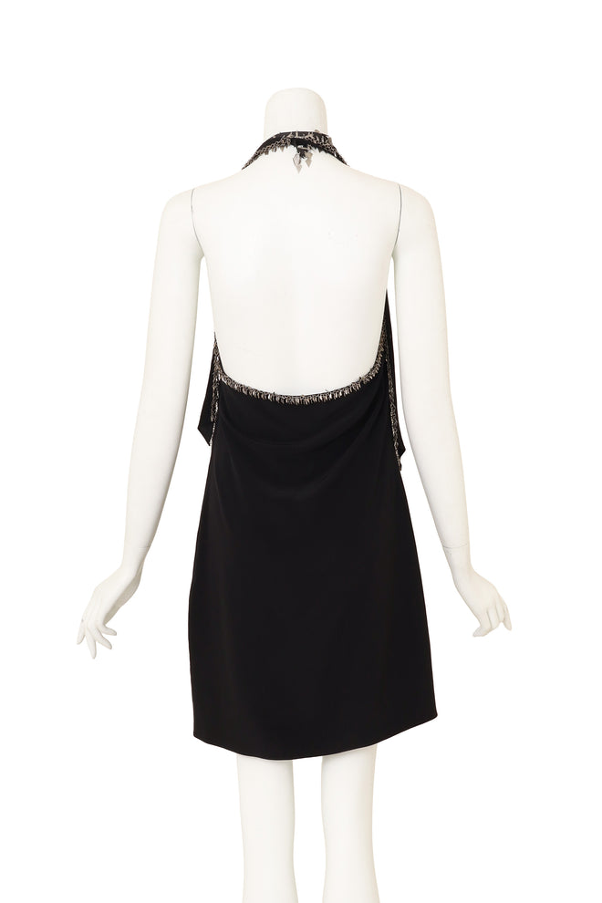 Chain Fringe Halter Dress by Yves Saint Laurent on mannequin back @ Recess LA