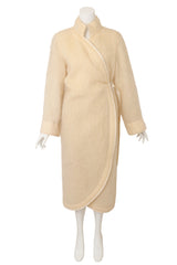Vintage Jean Charles de Castelbejac Mohair Wrap Trench on mannequin closed @ Recess LA