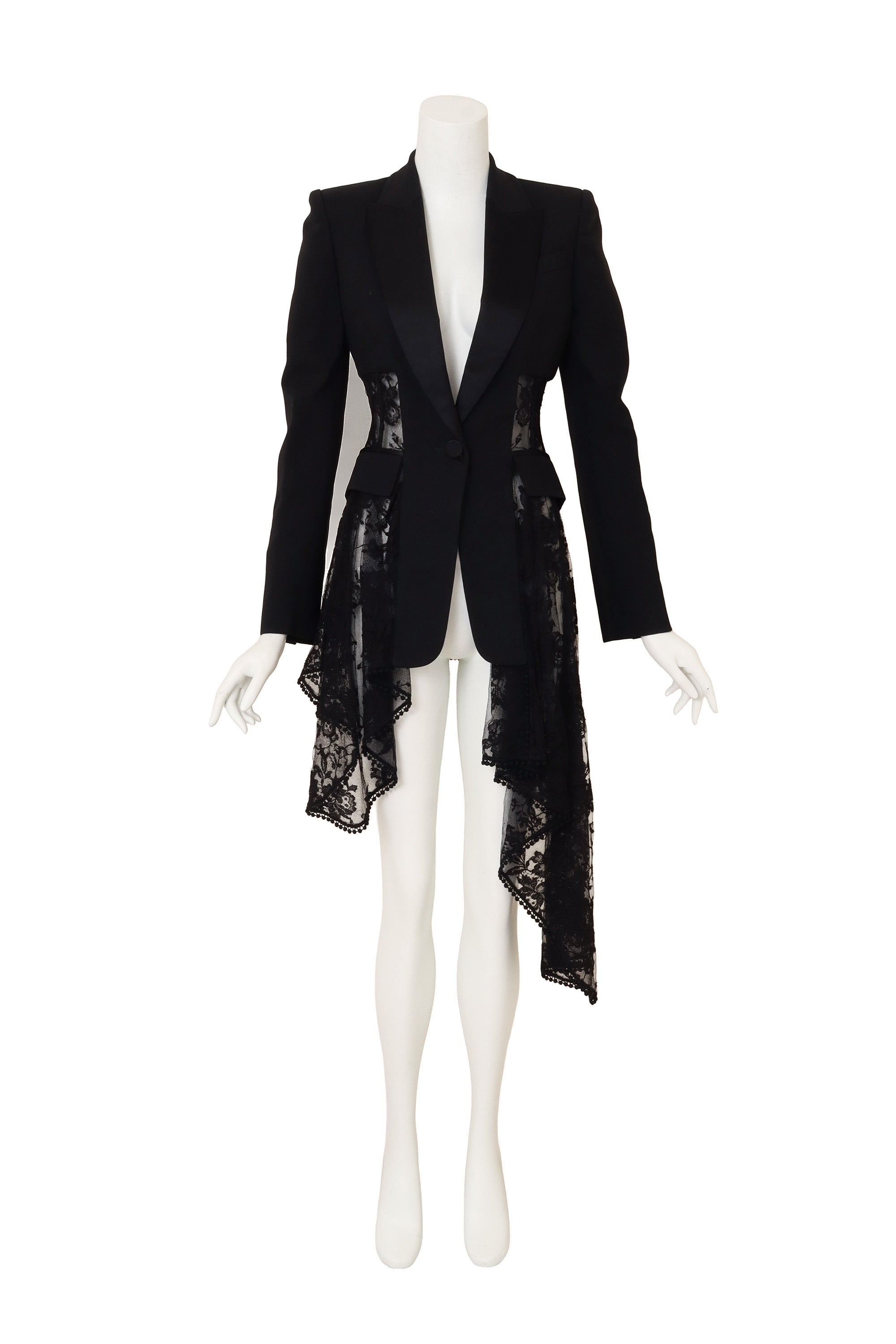 Lace Corset Tuxedo Jacket by Alexander McQueen on mannequin @ Recess LA