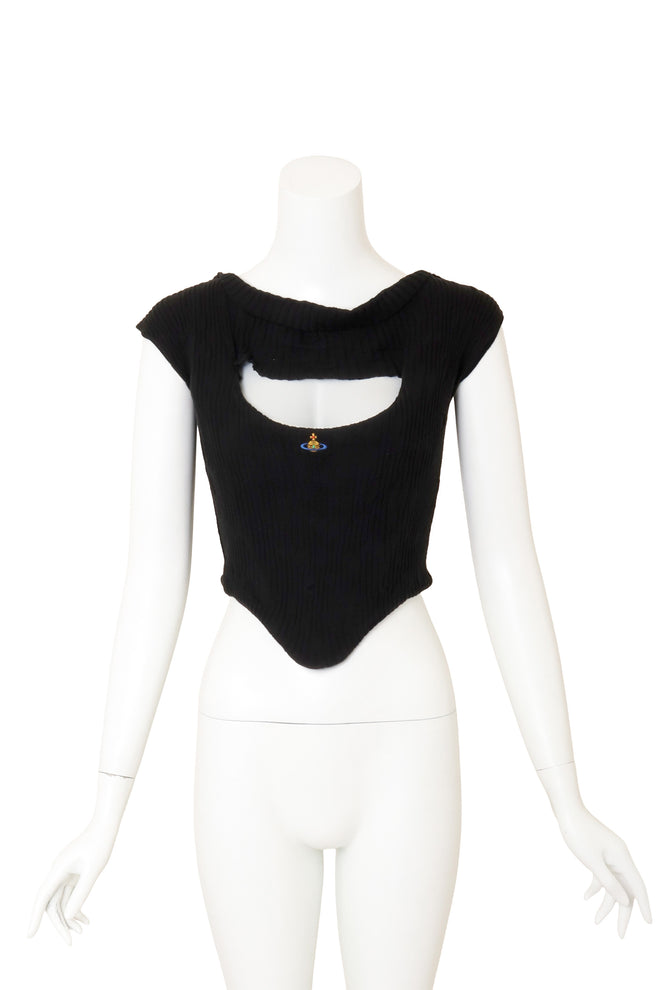 Vivienne Westwood Rib Knit Corset Top on mannequin @ Recess LA