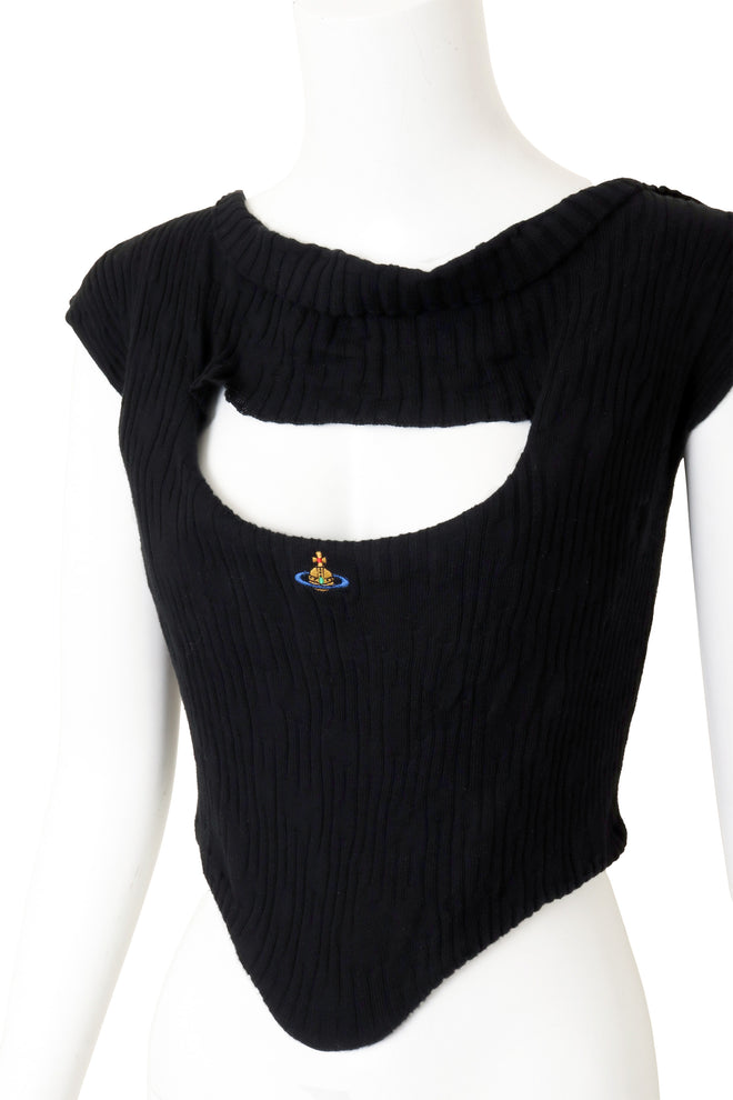 Vivienne Westwood Rib Knit Corset Top on mannequin close @ Recess LA