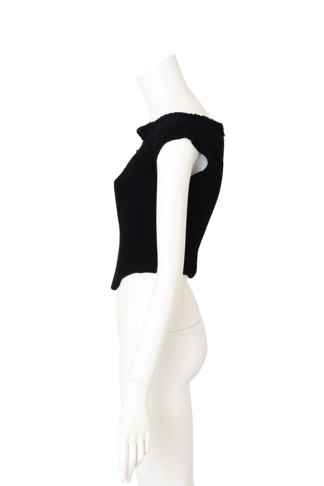 Vivienne Westwood Rib Knit Corset Top on mannequin side @ Recess LA