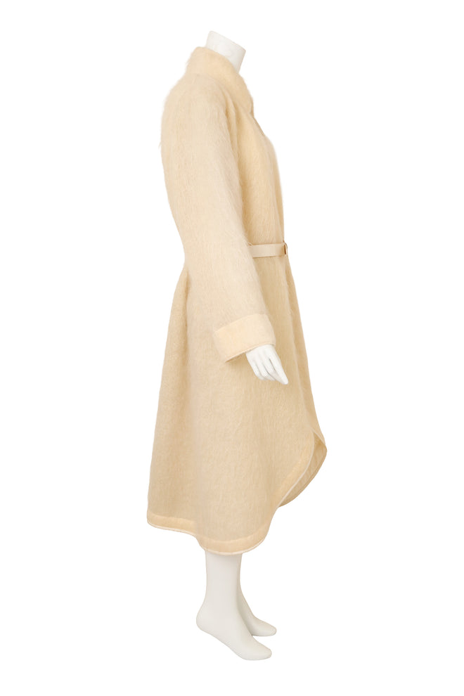 Vintage Jean Charles de Castelbejac Mohair Wrap Trench on mannequin side @ Recess LA