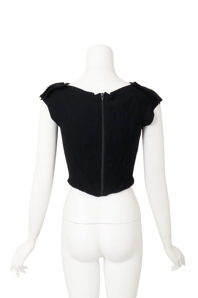 Vivienne Westwood Rib Knit Corset Top on mannequin back @ Recess LA