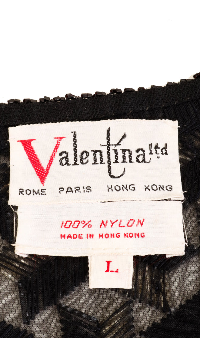 Vintage Valentina Geo Tube Bead Vest label @ Recess LA