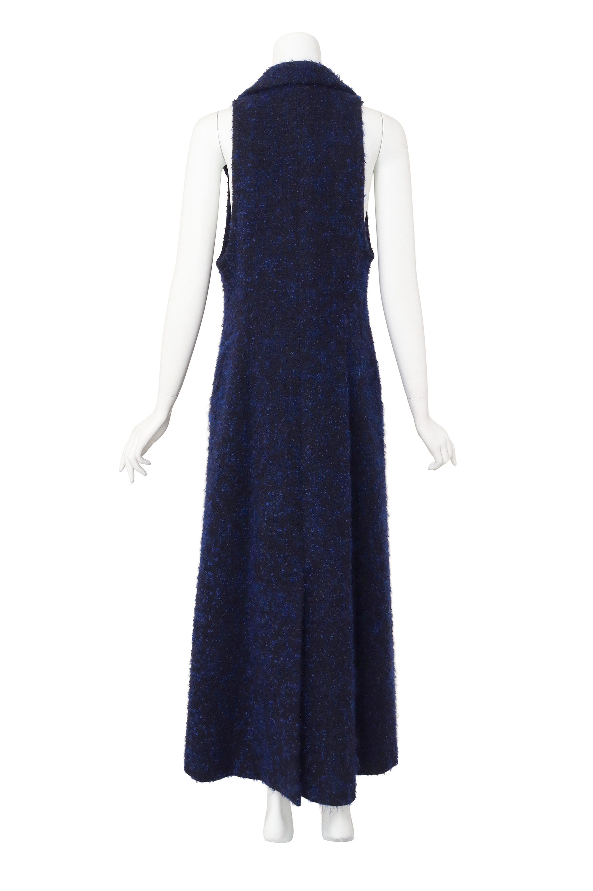 long bouclé vest by Chanel on mannequin back @ Recess LA