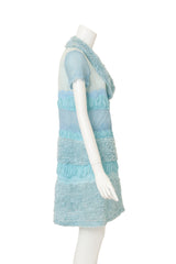 Vintage Gemma Kahng Ruffle Lace Wrap Dress on mannequin side @ Recess LA