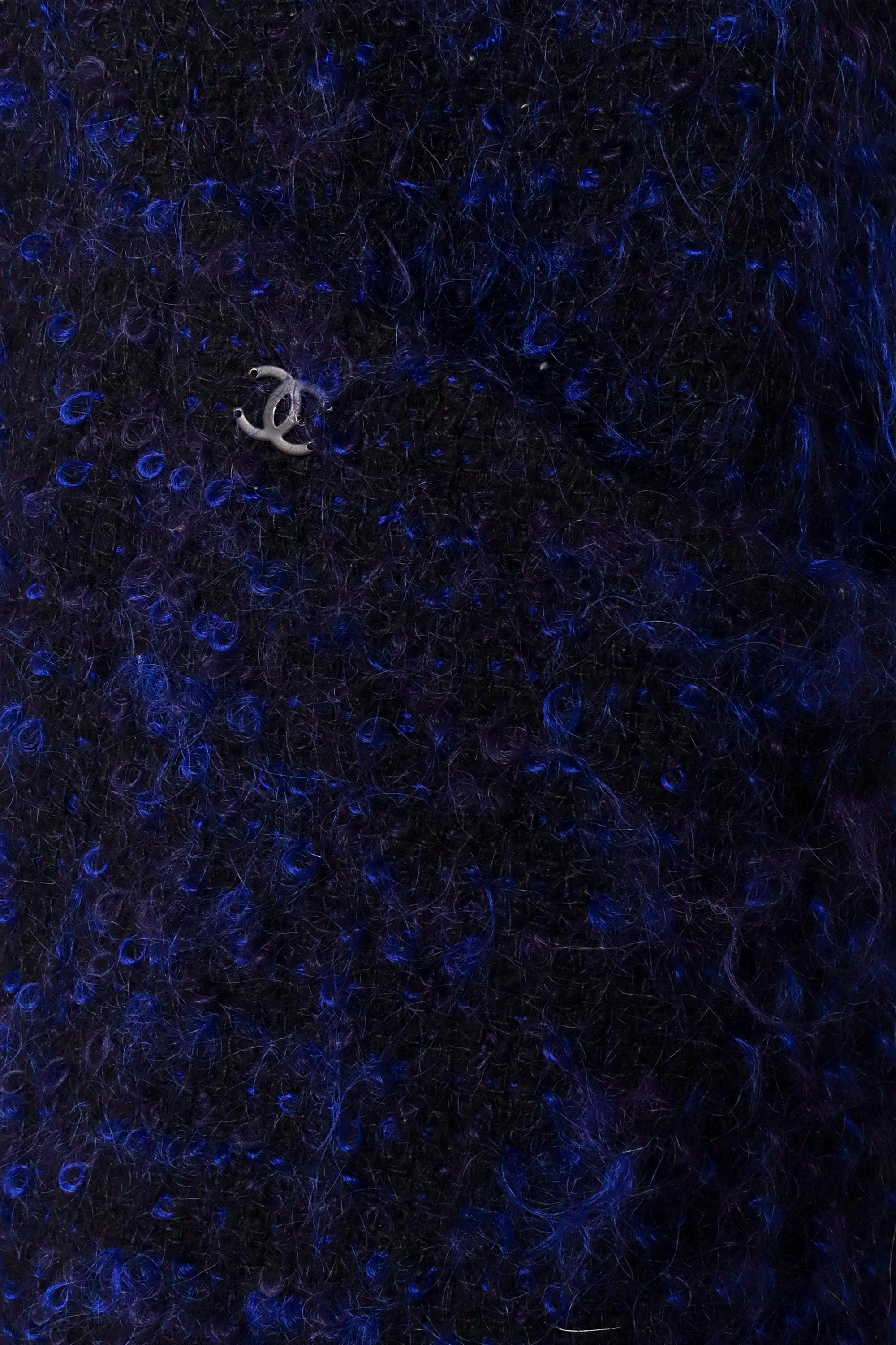 long bouclé vest by Chanel fabric close @ Recess LA