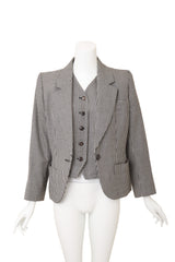 Vintage Yves Saint Laurent Rive Gauche Houndstooth Wool Blazer and Vest open @ Recess LA 