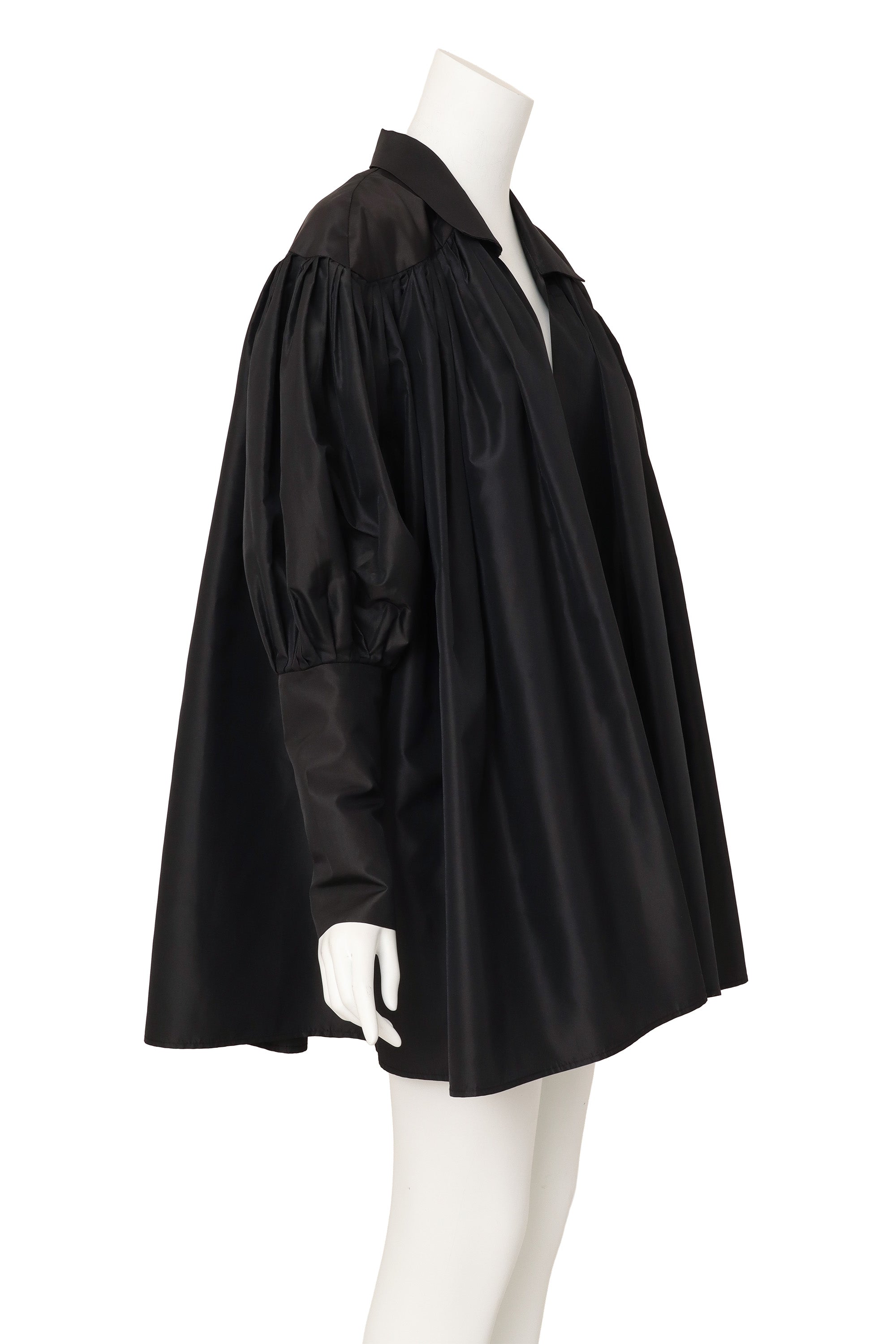 Voluminous pleated swing style jacket by Norma Kamali side @ Recess LA