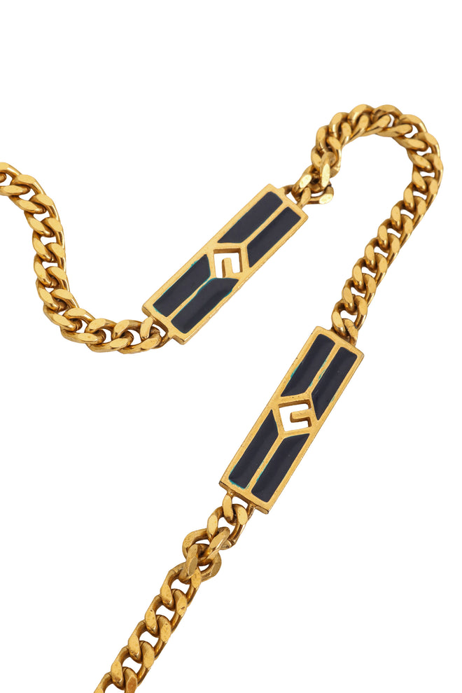 Enamel Panel Chain Necklace by Givenchy tarnish @ Recess LA