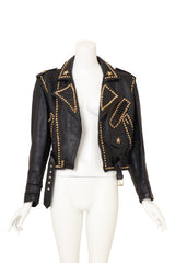 Vintage Caché Eagle Studded Moto Jacket III on mannequin open @ Recess LA