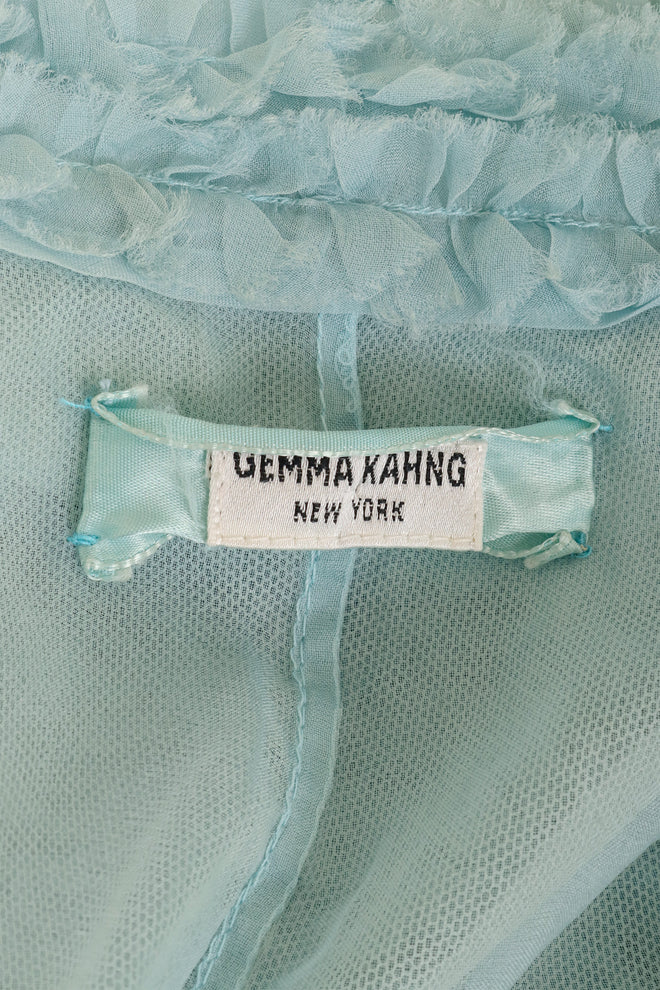 Vintage Gemma Kahng Ruffle Lace Wrap Dress label @ Recess LA