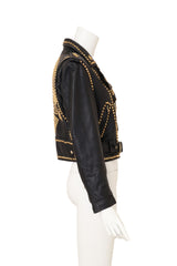 Vintage Caché Eagle Studded Moto Jacket III on mannequin side @ Recess LA