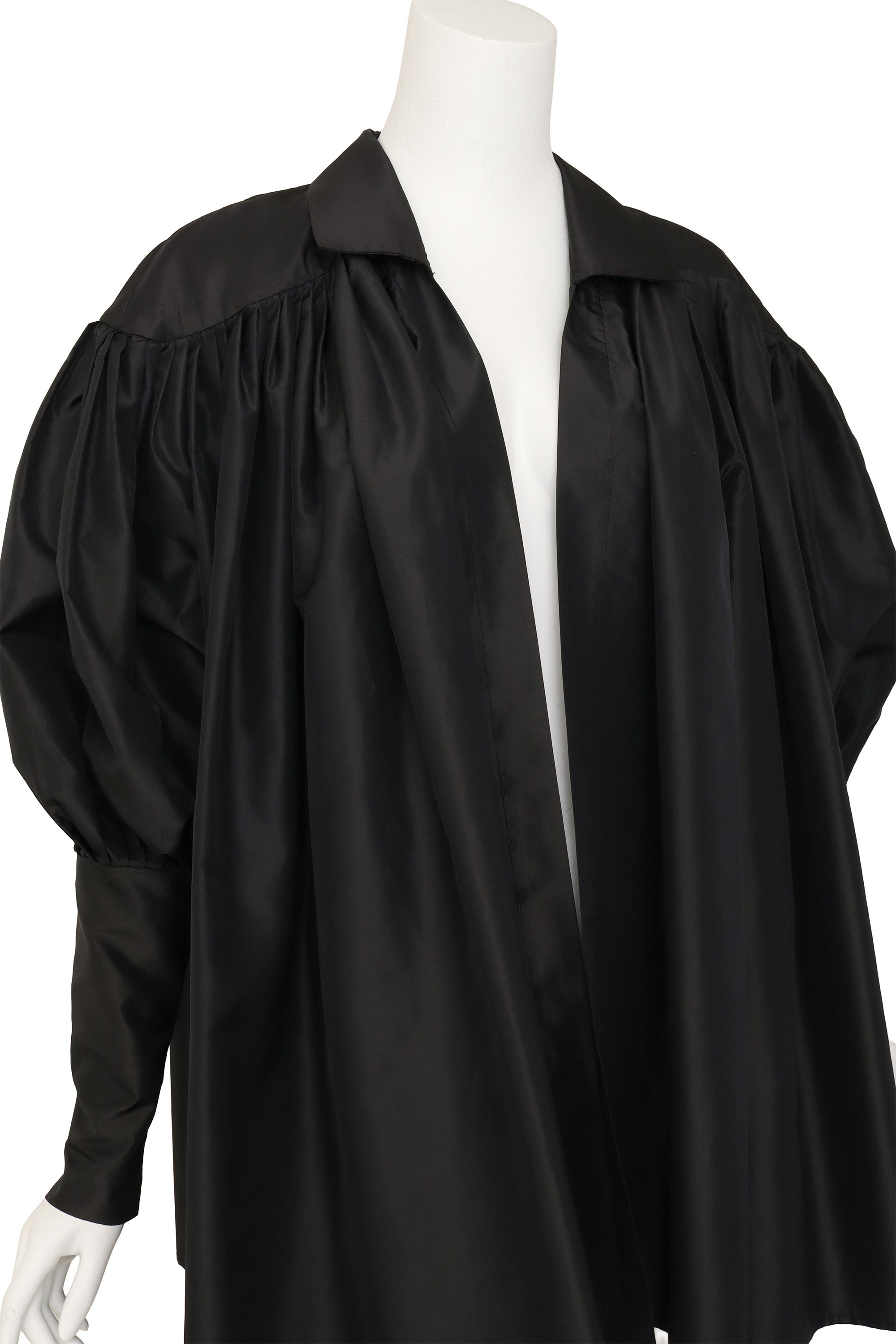 Voluminous pleated swing style jacket by Norma Kamali up close @ Recess LA