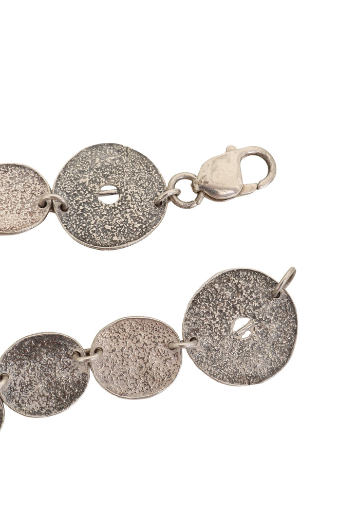Vintage Sterling Textured Disc Necklace clasp @ Recess LA