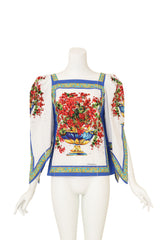 Majolica Vase Cotton Blouse by Dolce & Gabbana on mannequin @ Recess LA