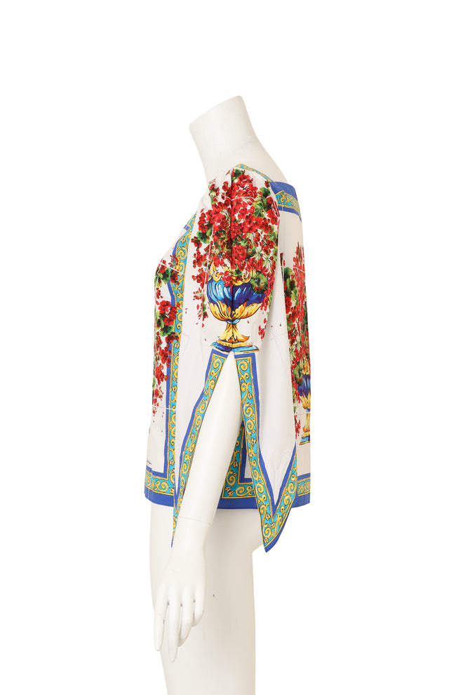 Majolica Vase Cotton Blouse by Dolce & Gabbana on mannequin side @ Recess LA