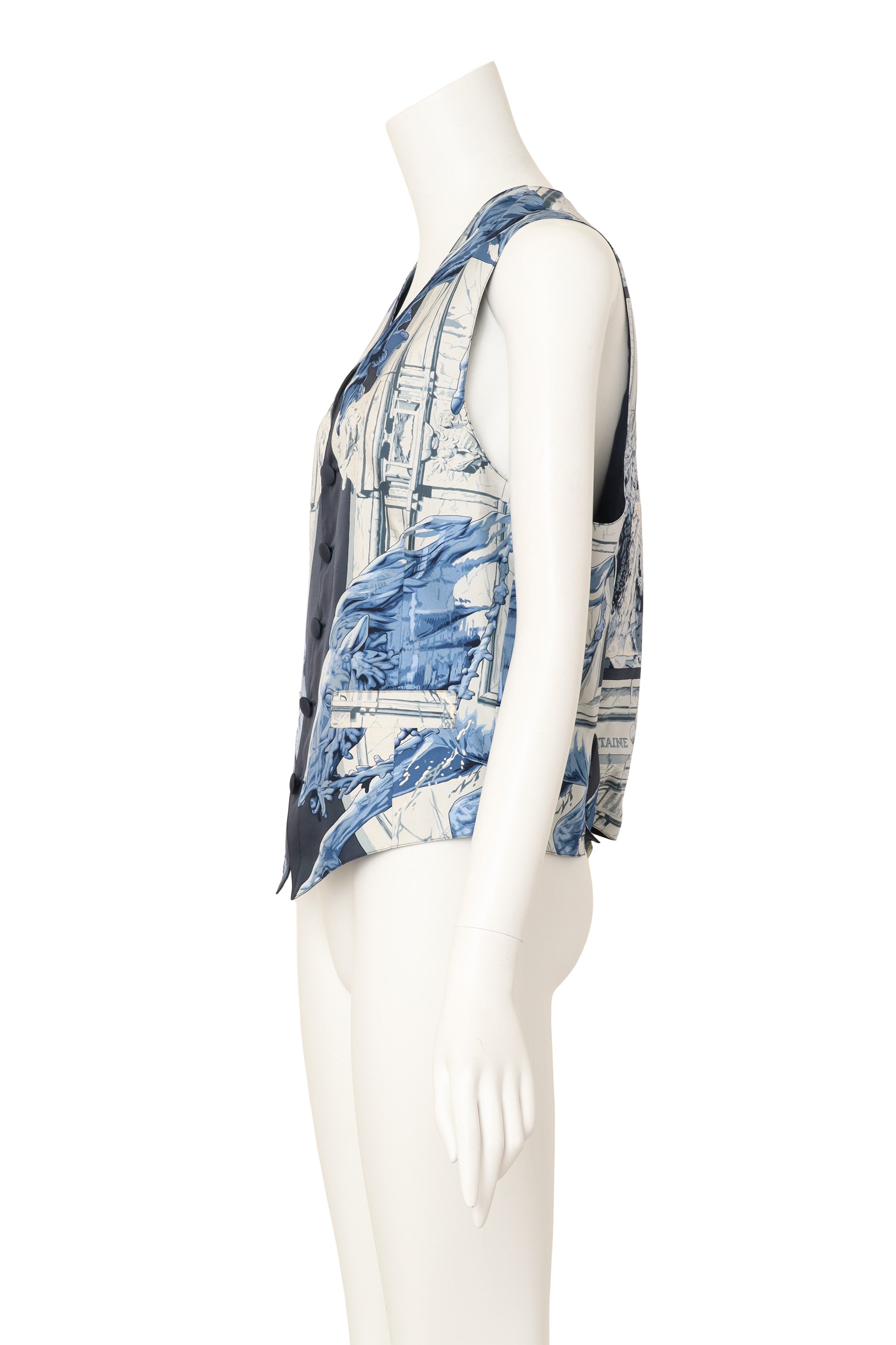 fountain & equestrian statue motif vest by Hérmes on mannequin side @ Recess LA