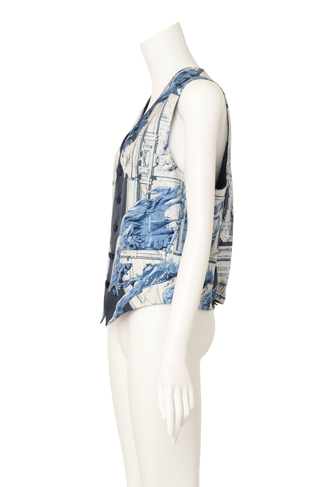 fountain & equestrian statue motif vest by Hérmes on mannequin side @ Recess LA