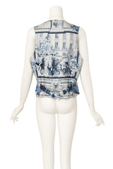 fountain & equestrian statue motif vest by Hérmes on mannequin back @ Recess LA