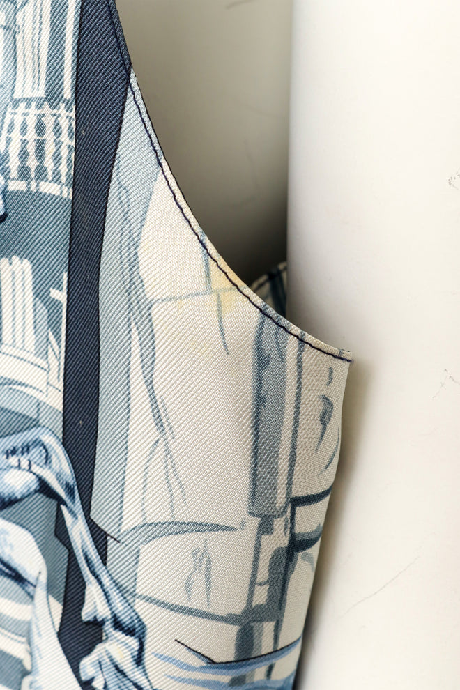 fountain & equestrian statue motif vest by Hérmes underarm stain @ Recess LA