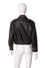 studded leather motorcycle jacket by Begedor on mannequin back @ Recess LA