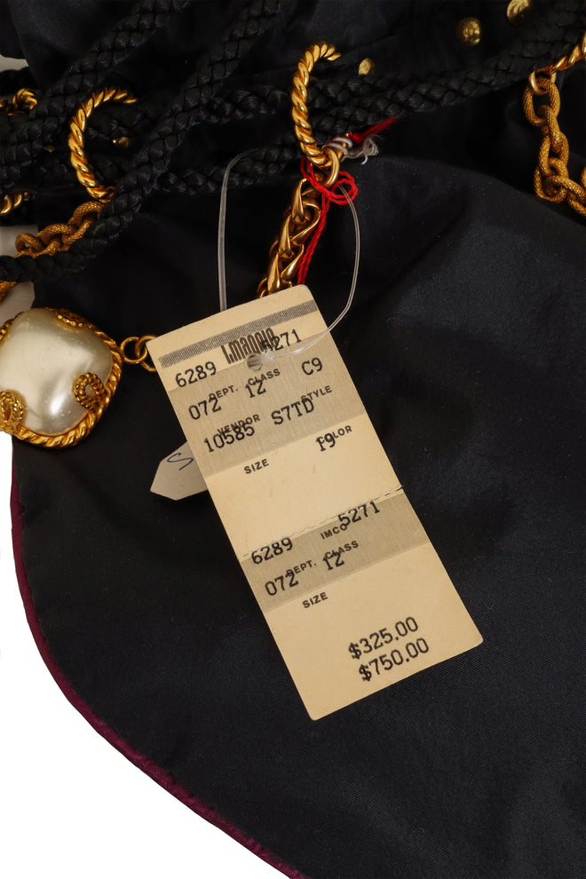 Vintage Dominique Aurientis Silk Charm Tassel Evening Bag tag @ Recess LA