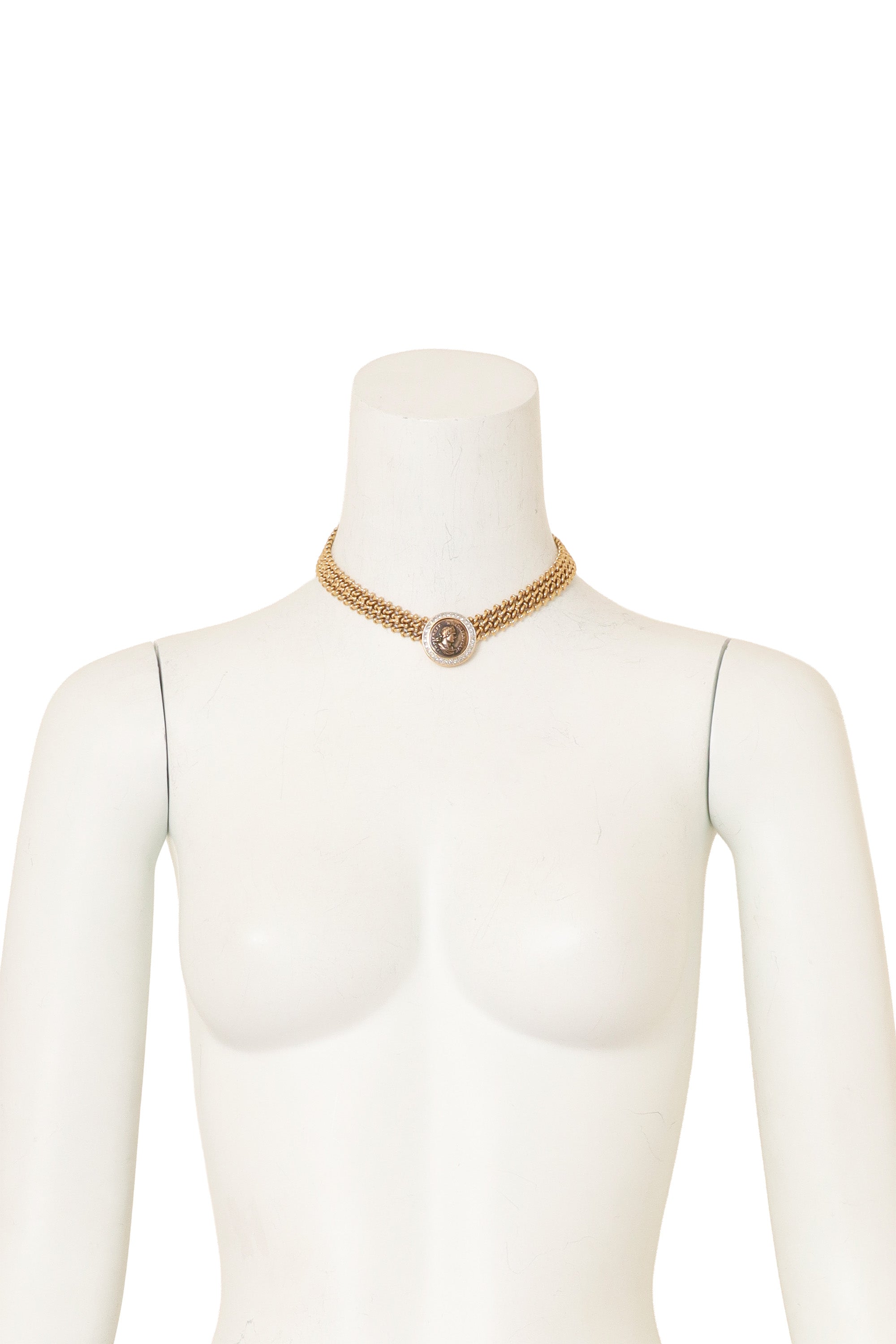 Pavé Coin Collar Necklace by Vogue Bijoux on mannequin @ Recess LA