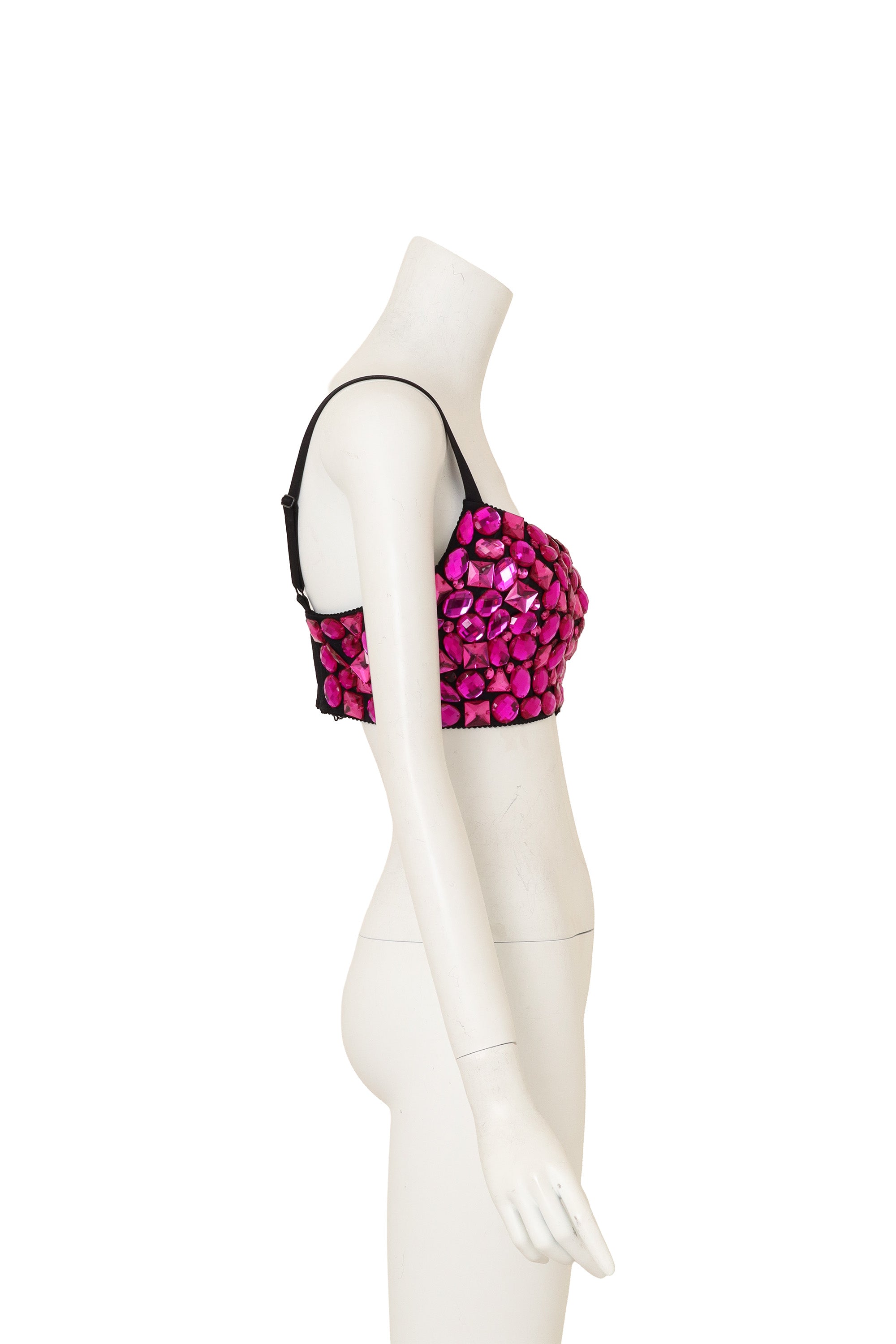 Crystal Bustier Bra Top by Dolce & Gabbana on mannequin side @ Recess LA
