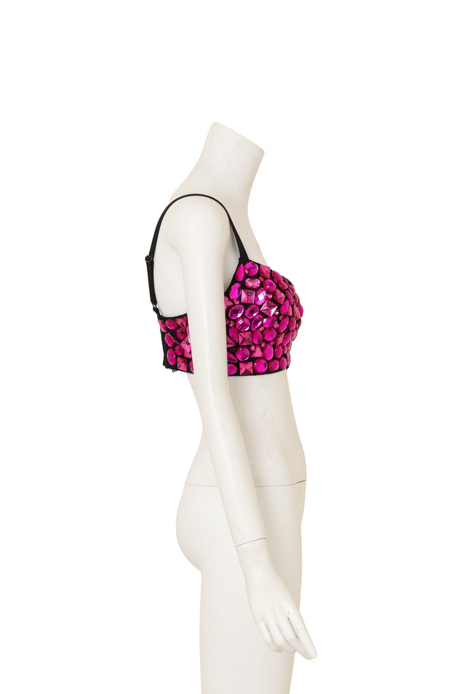 Crystal Bustier Bra Top by Dolce & Gabbana on mannequin side @ Recess LA