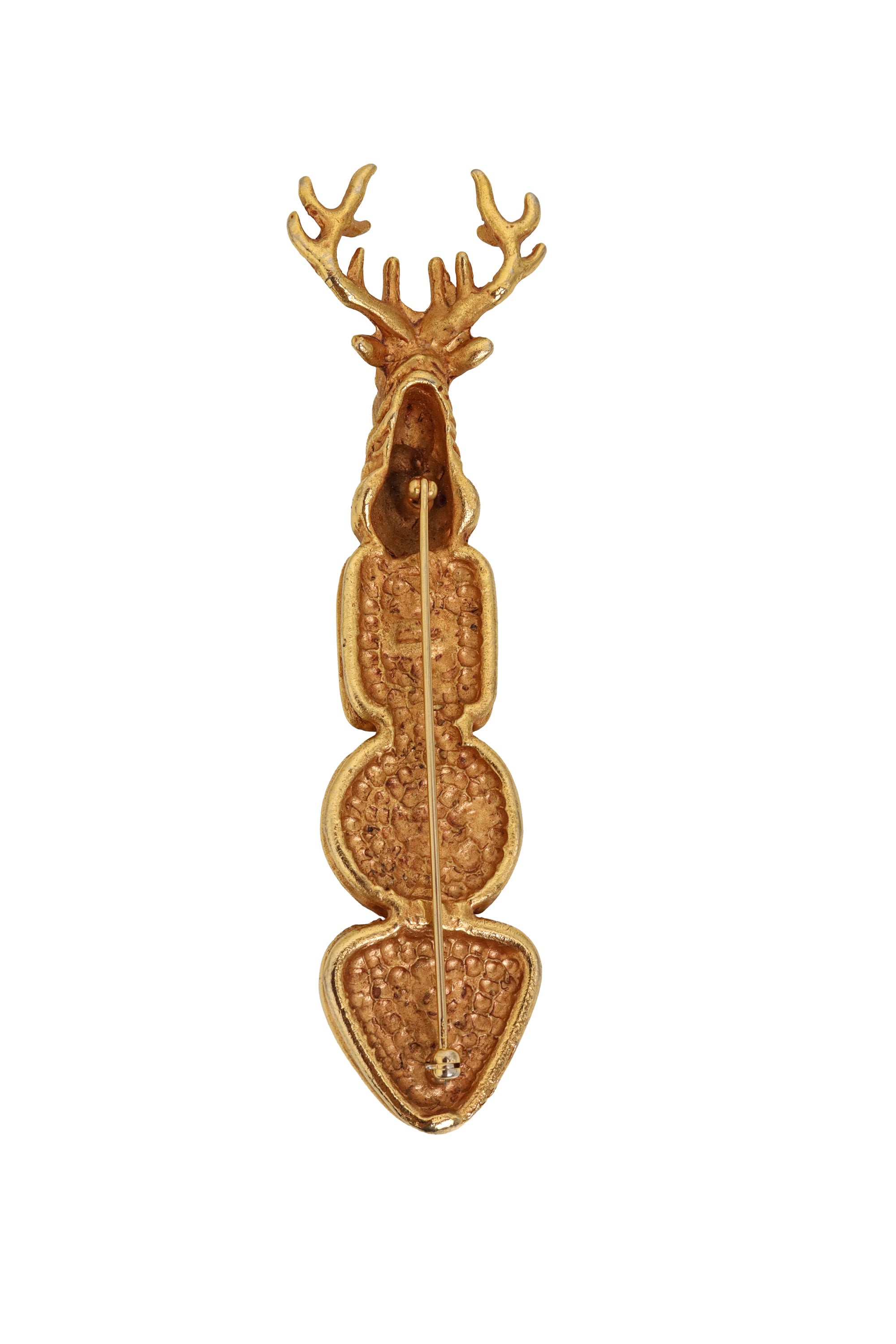 Stag Intaglio Brooch by Lazaro back @ Recess LA