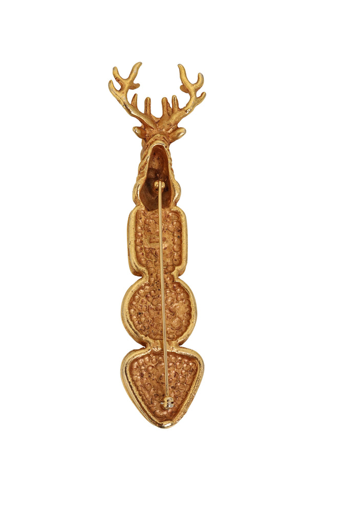 Stag Intaglio Brooch by Lazaro back @ Recess LA