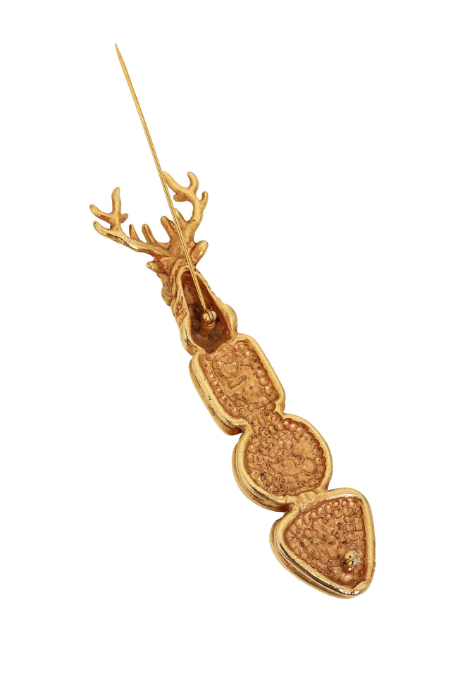 Stag Intaglio Brooch by Lazaro back pin open @ Recess LA