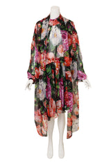 Dolce & Gabbana Blouson Floral Silk Dress on mannequin untied @ Recess LA