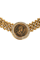Pavé Coin Collar Necklace by Vogue Bijoux coin close @ Recess LA